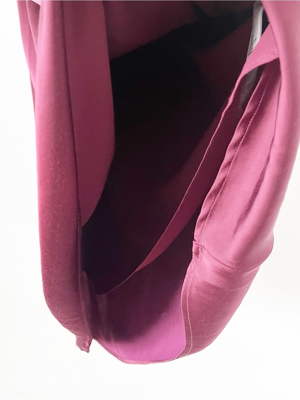Abercrombie & Fitch Satin Maroon Drawstring Slip Midi Skirt - Picture 4 of 7